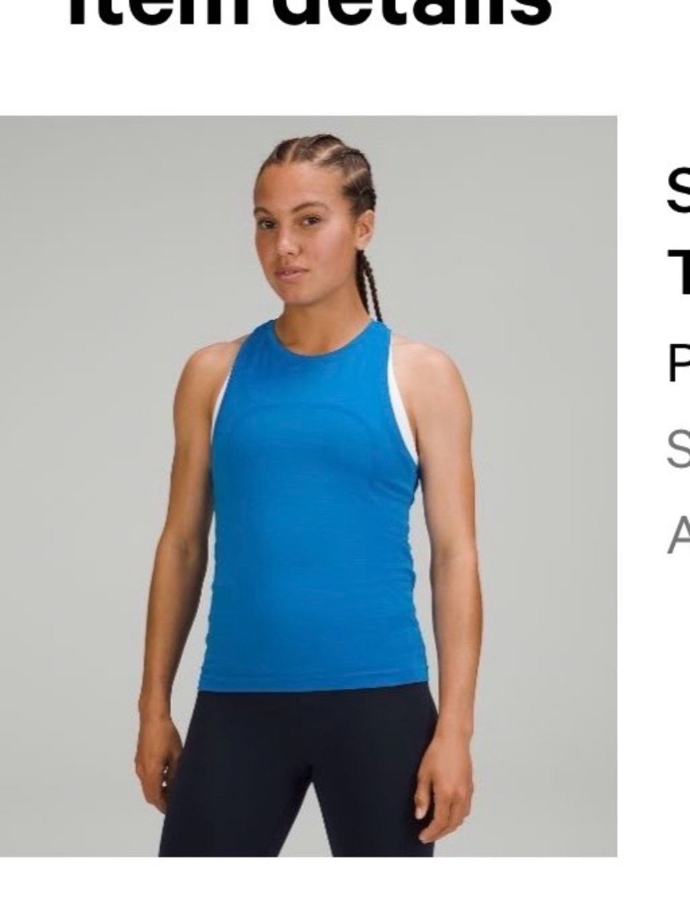 lululemon athletica Swiftly Tech High-Neck Tank - Poolside Blue